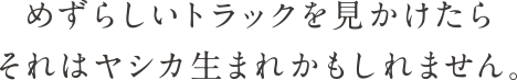 めずらしいトラックを見かけたら、それはヤシカ生まれかもしれません。